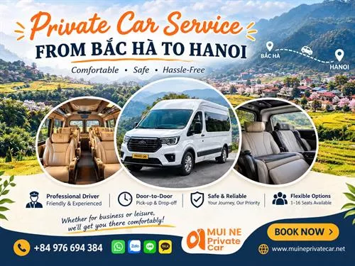 Bac Ha to Hanoi Private Car Transfer